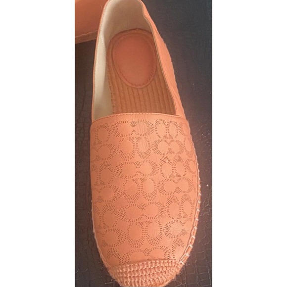 Coach Carley Leather Espadrilles Loafer Slip On Style C6763 Tangerine Sz 11 - Picture 9 of 14